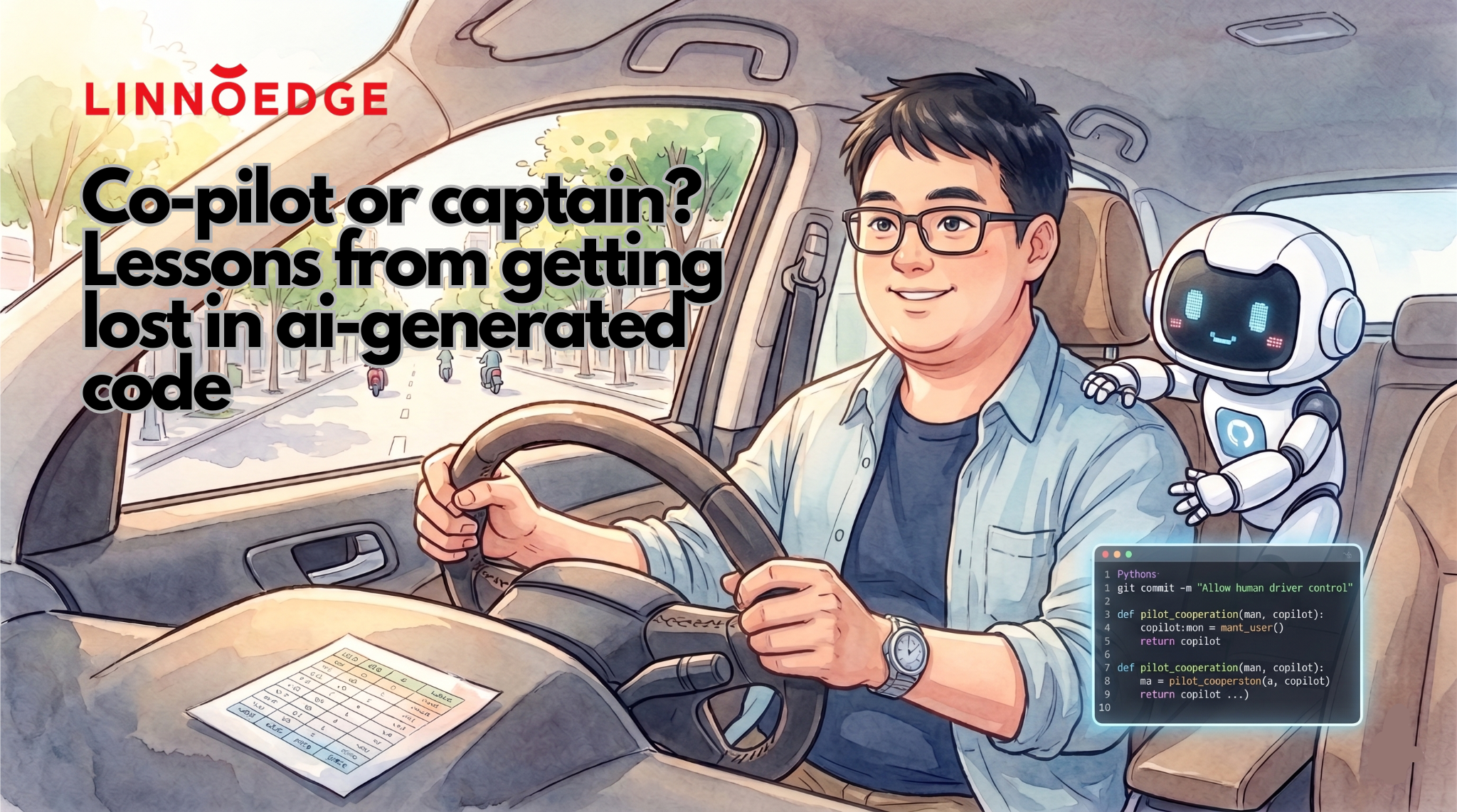 Co-pilot or captain? Lessons from getting lost in ai-generated code