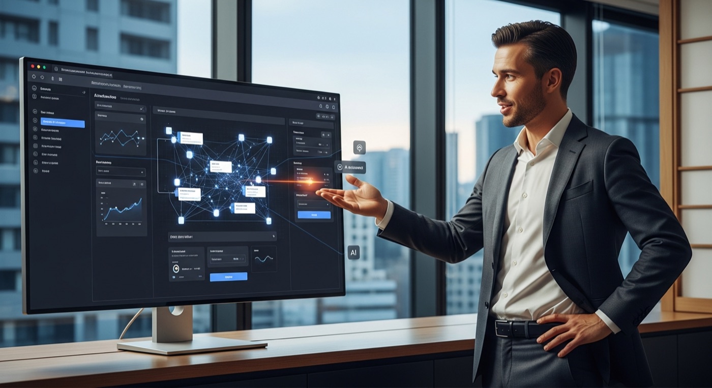 Describe the work problem, and AiGen-One generates a business system