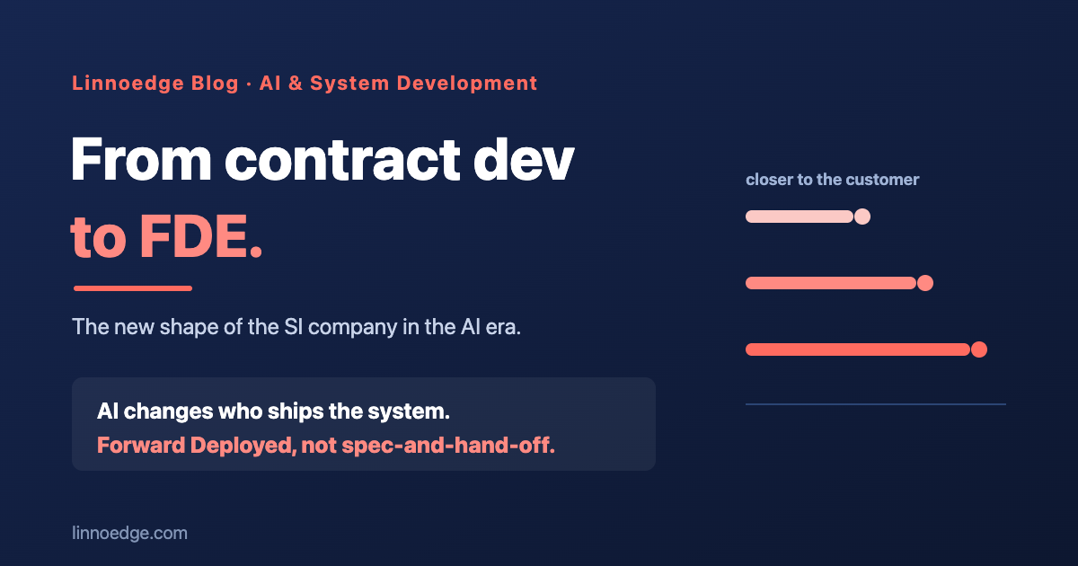 The New Shape of SI Companies in the AI Era: From Contract Development to Forward Deployed Engineering